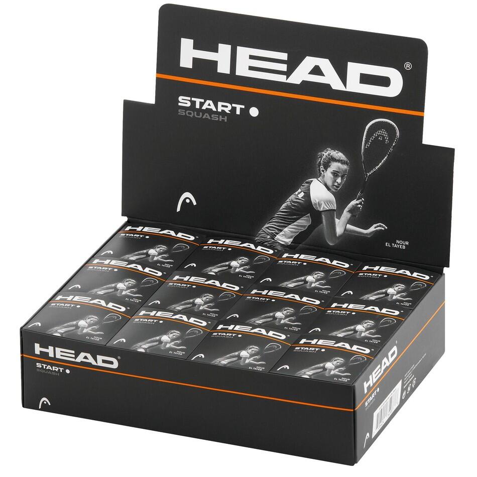 HEAD Start Single Dot Squash Balls (Pack of 12) (Black)