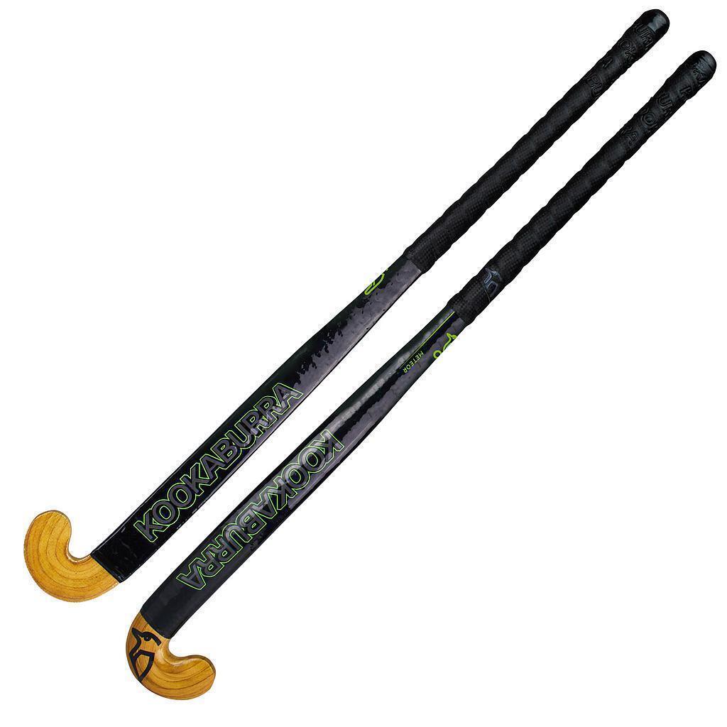 Lightweight Wooden Meteor Hockey Stick (Black/Brown) 1/4