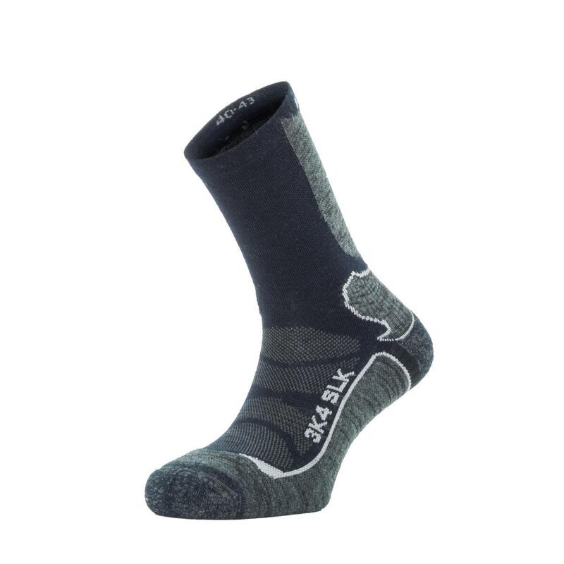 SLK 3K4 TREKKING - SOIE MÉRINOS - SUPPORT DE CHEVILLE ET D'ACHILLE - BLEU/GRIS