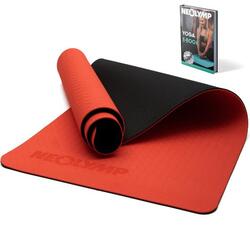 Yogamat met riem in rot antislip, fitness en sportmat, pilates mat, sportmat