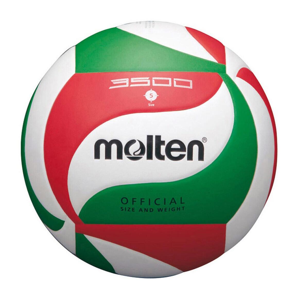 MOLTEN Leather Volleyball (Green/White/Red)