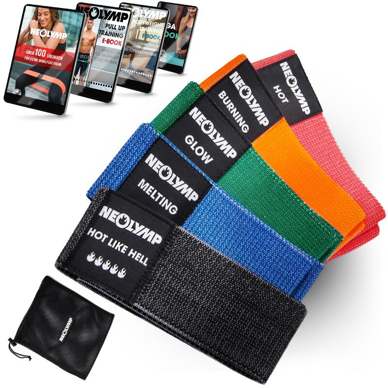 Bandes de fitness Mini - set de 5 (livre électronique inclus)