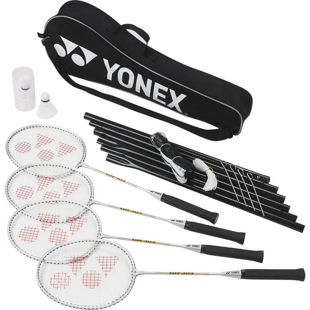 4 Player Badminton Set (Black/White) 1/3