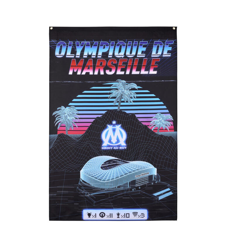 Drapeau droit au but OM - Collection officielle Olympique de Marseille -  Taille 140 x 90 cm