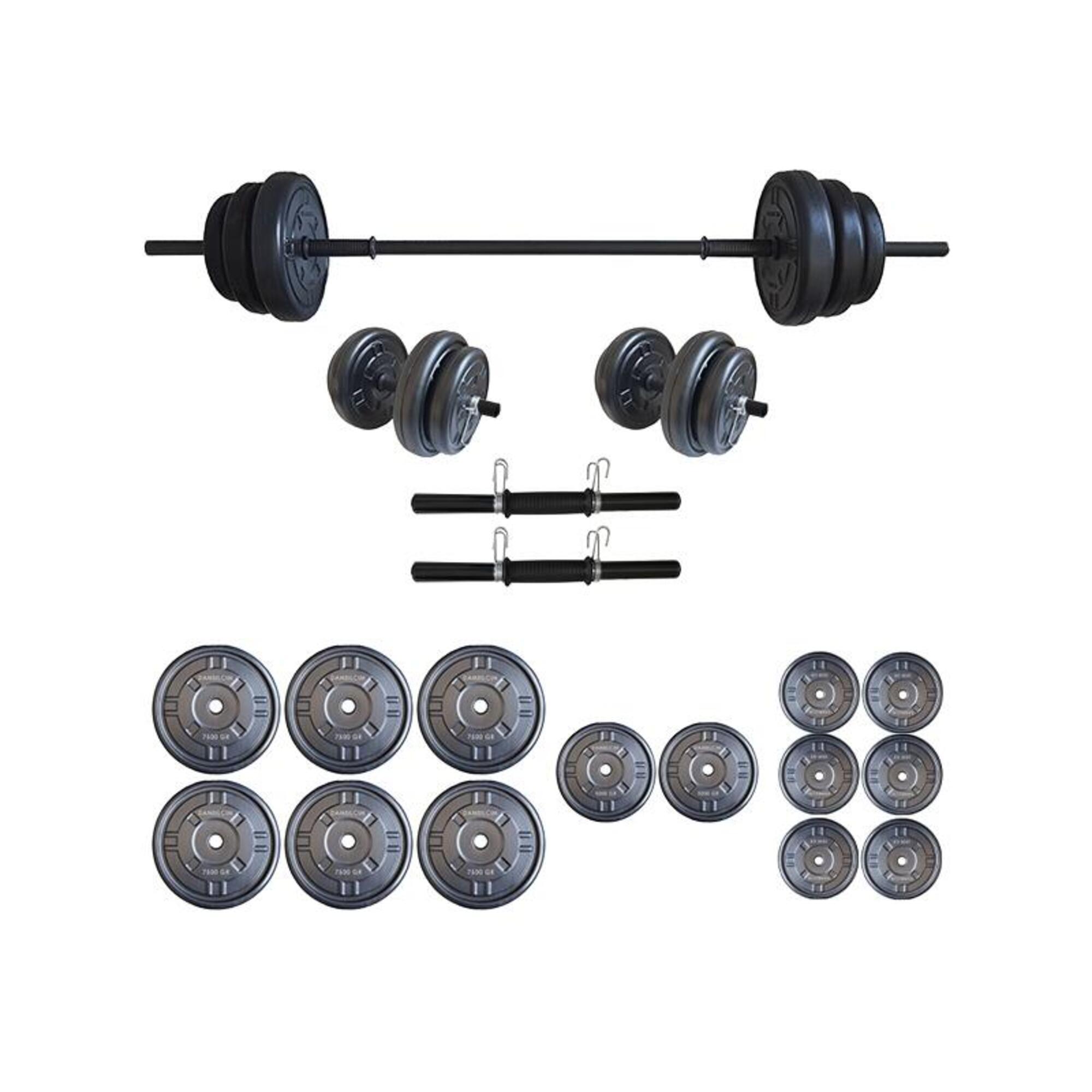 Set haltera si gantere FitTronic 75 kg GR75