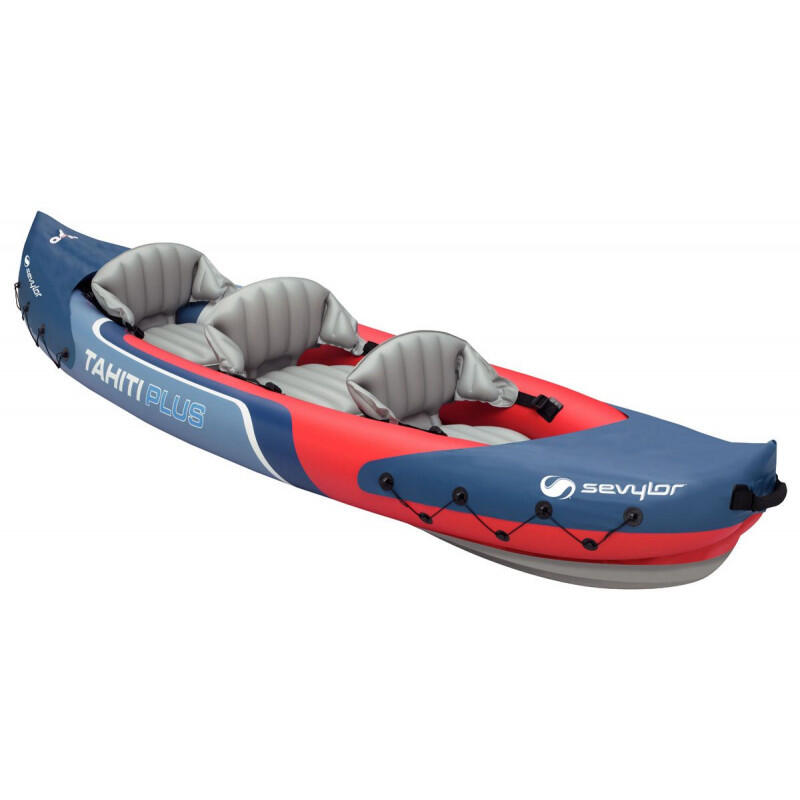 SEVYLOR Tahiti Plus 3 Person Inflatable Touring Kayak - Blue / Red
