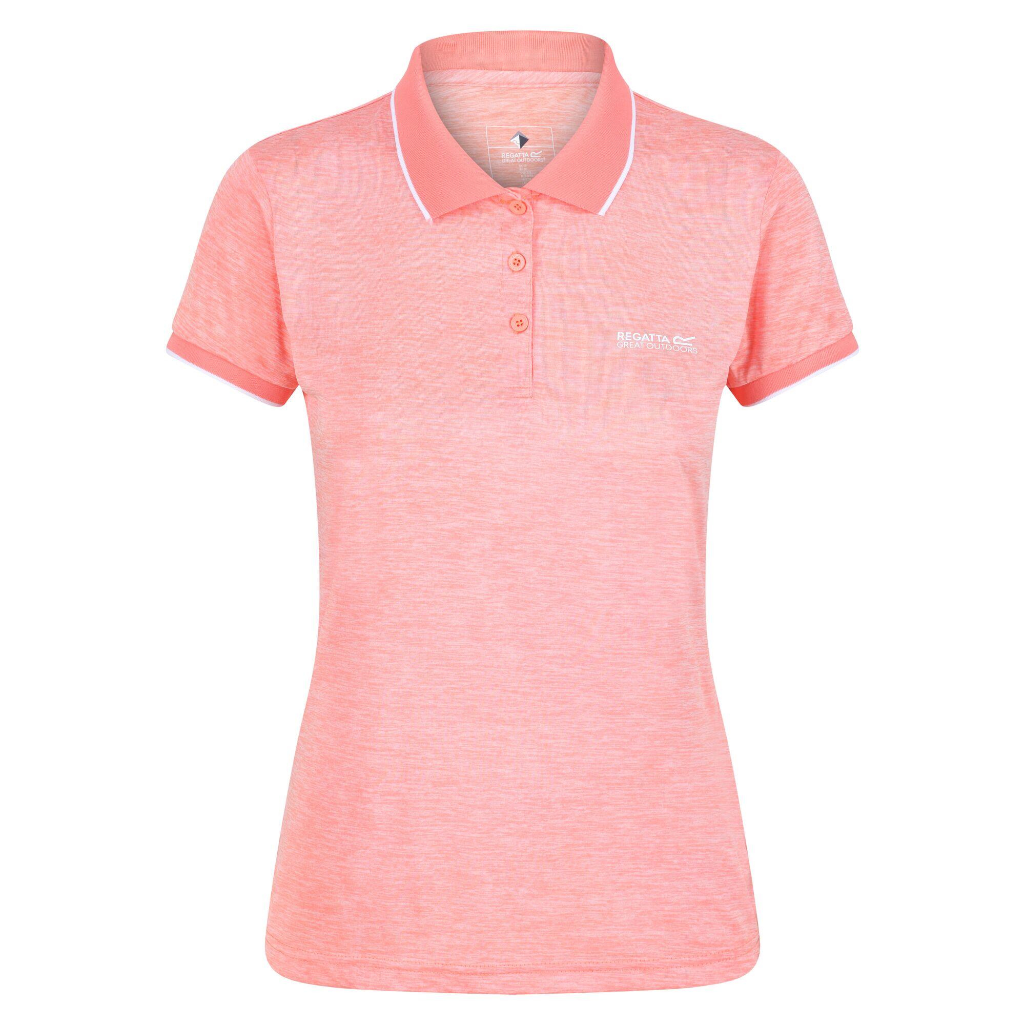 REGATTA Womens/Ladies Remex II Polo Neck TShirt (Fusion Coral)