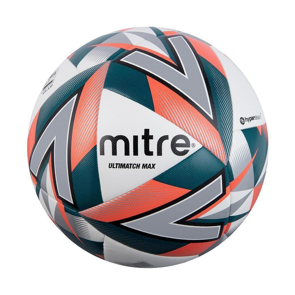 MITRE Ultimatch Max Match Football (White/Orange/Green)