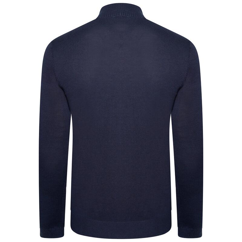 Sweatshirt en tricot à fermeture éclair pour hommes (Marine de nuit/Gris