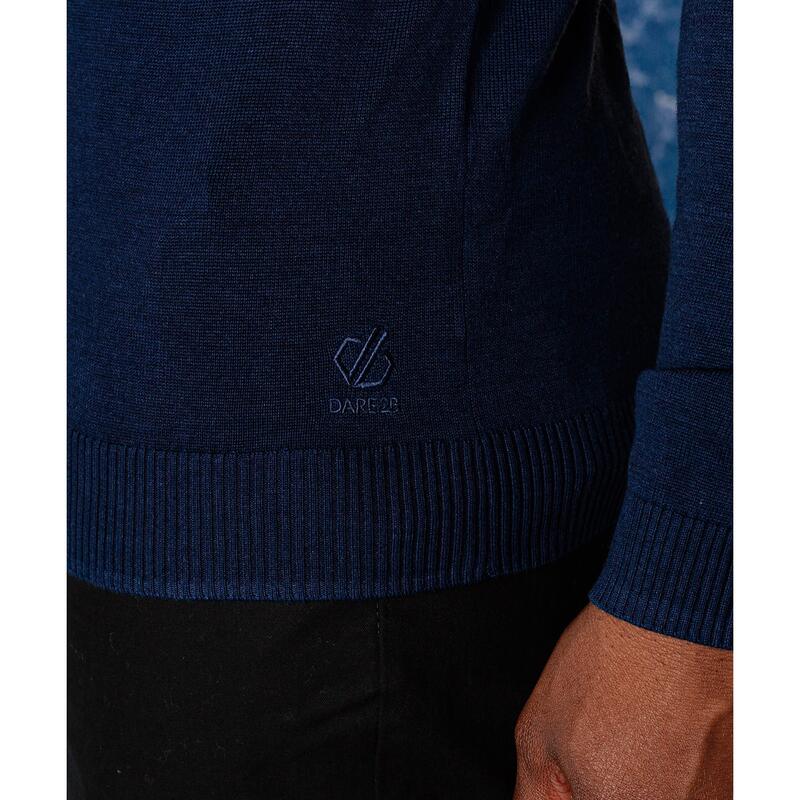 Sweatshirt en tricot à fermeture éclair pour hommes (Marine de nuit/Gris