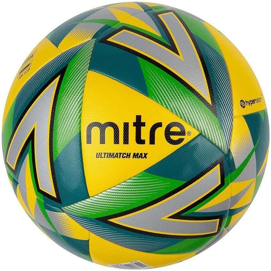 MITRE Ultimatch Max Match Football (Yellow/Silver/Green)