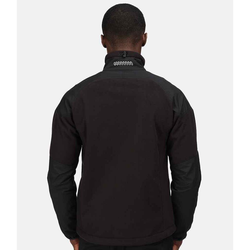 Mens Broadstone Showerproof Fleece Jacket (Black) 3/5