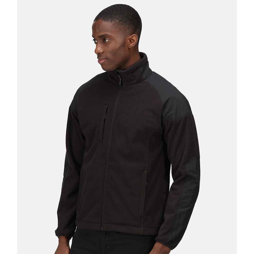 Mens Broadstone Showerproof Fleece Jacket (Black) 4/5