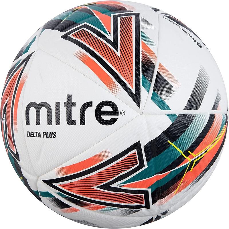 Ballon de foot pour match DELTA PLUS (Blanc / Noir / Orange)