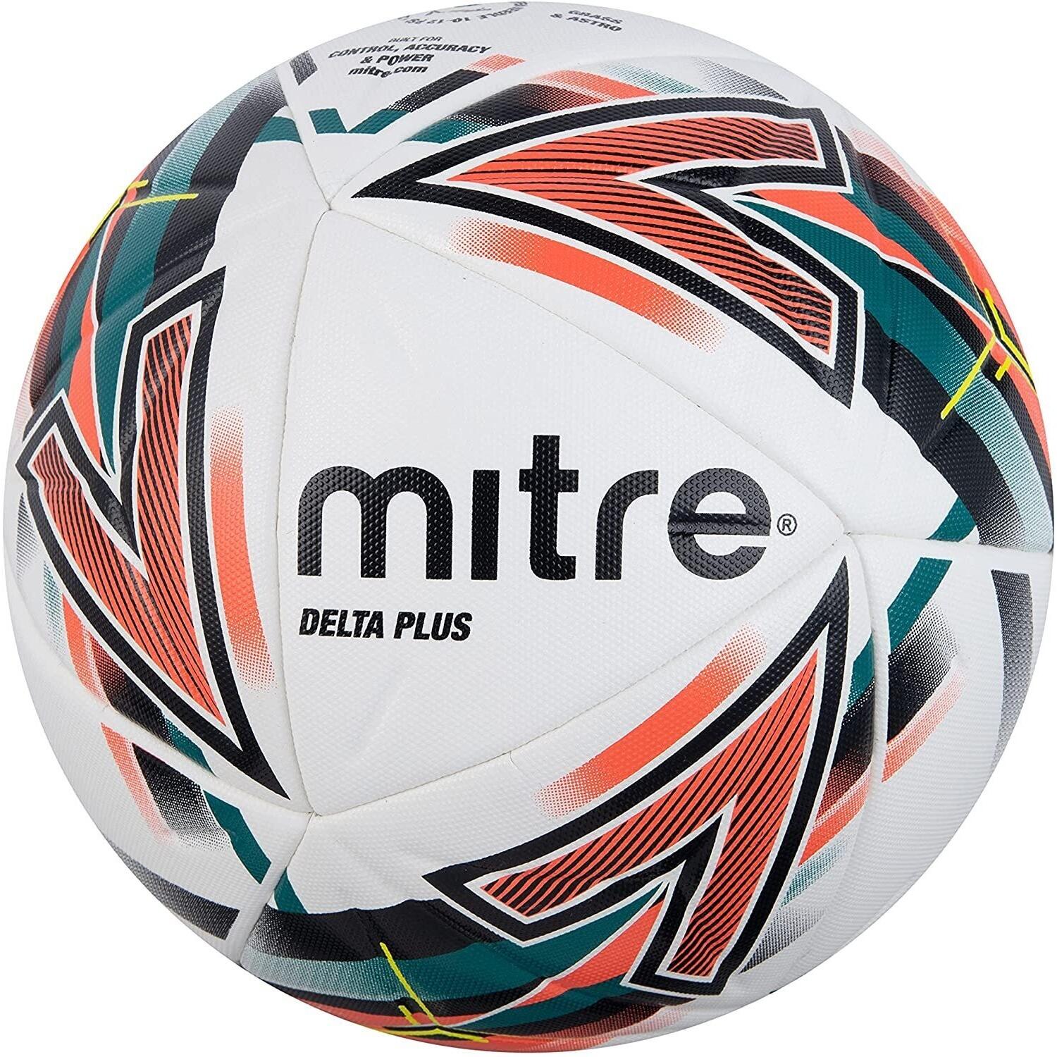 MITRE Delta Plus Match Football (White/Black/Orange)