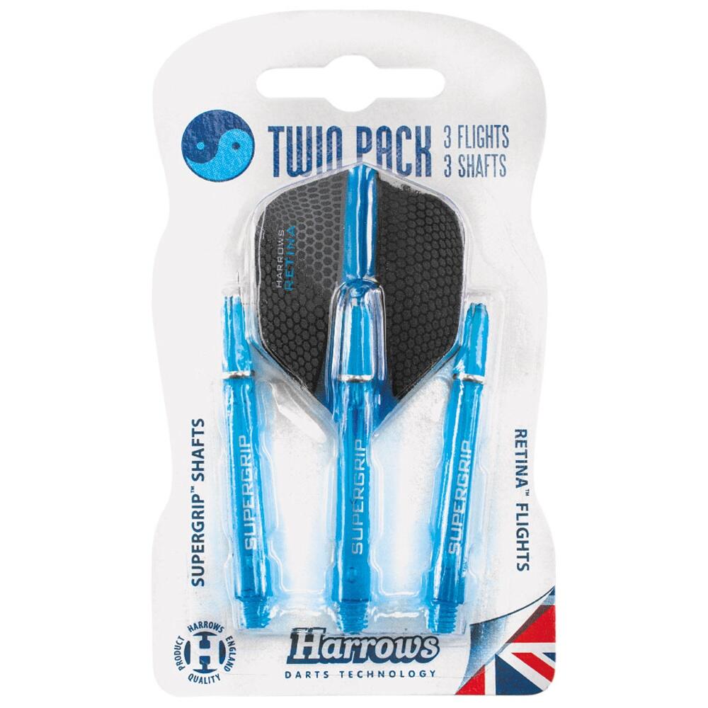 Twin Pack Dart Flights (Aqua Blue) 4/4