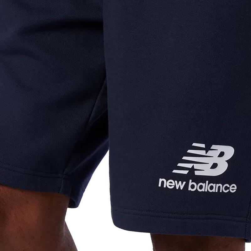 Shorts New Balance Essentials Stacked Logo, Bleu, Hommes