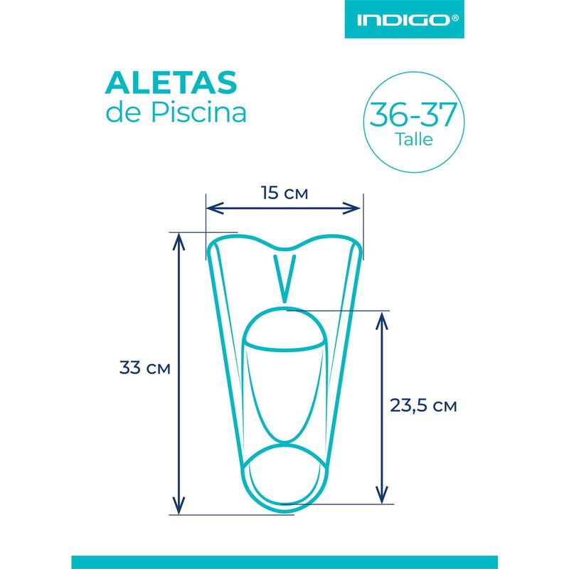 Aletas de Piscina INDIGO Talle 36/37 Negro