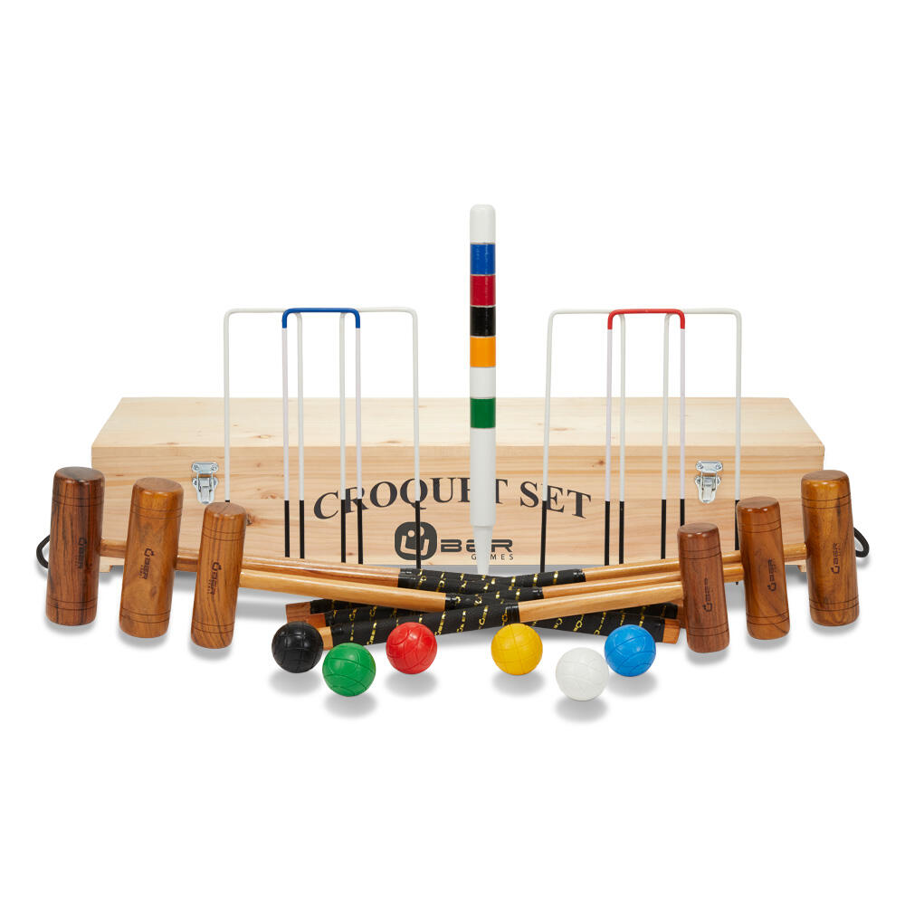 Family Croquet Set 6 Player, with Wooden Box 1/5