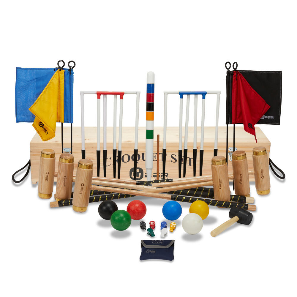 Executive Croquet Set 6 Player, with Wooden Box 1/5