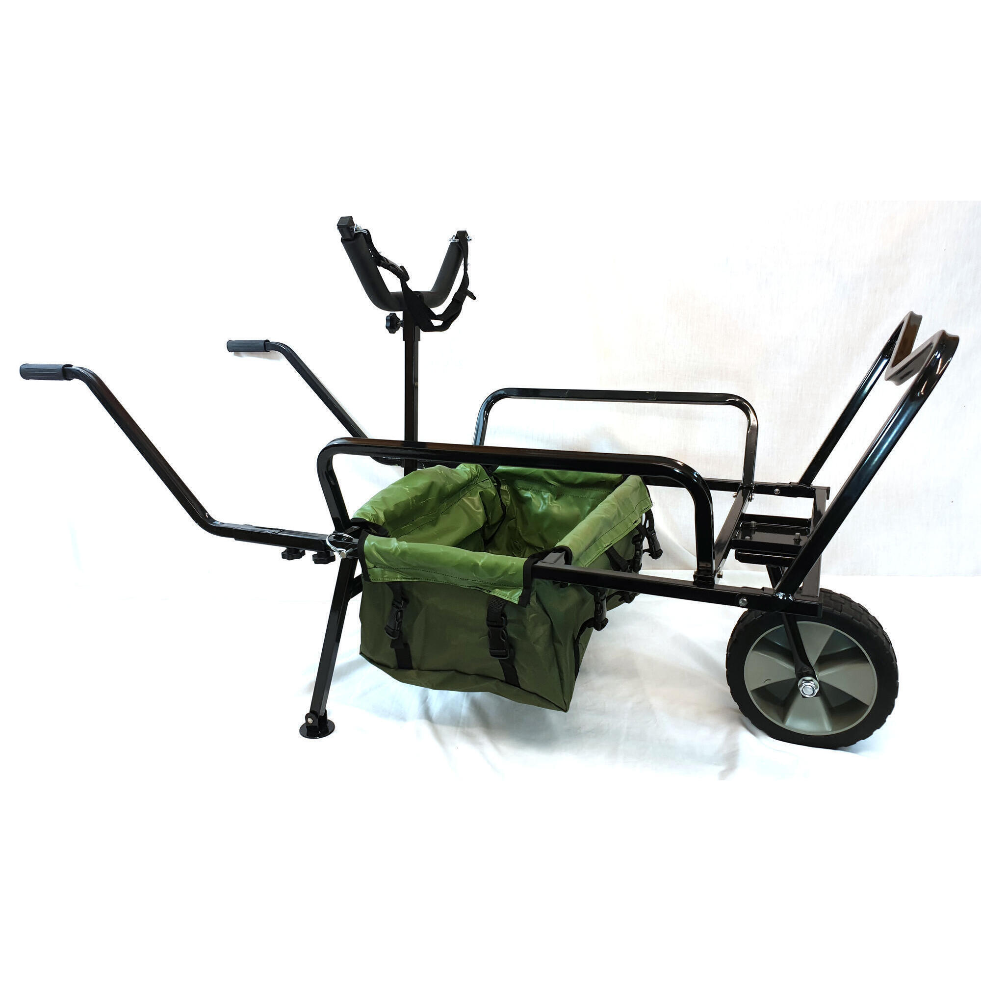 BISON One wheel fishing camping barrow with Y Bar