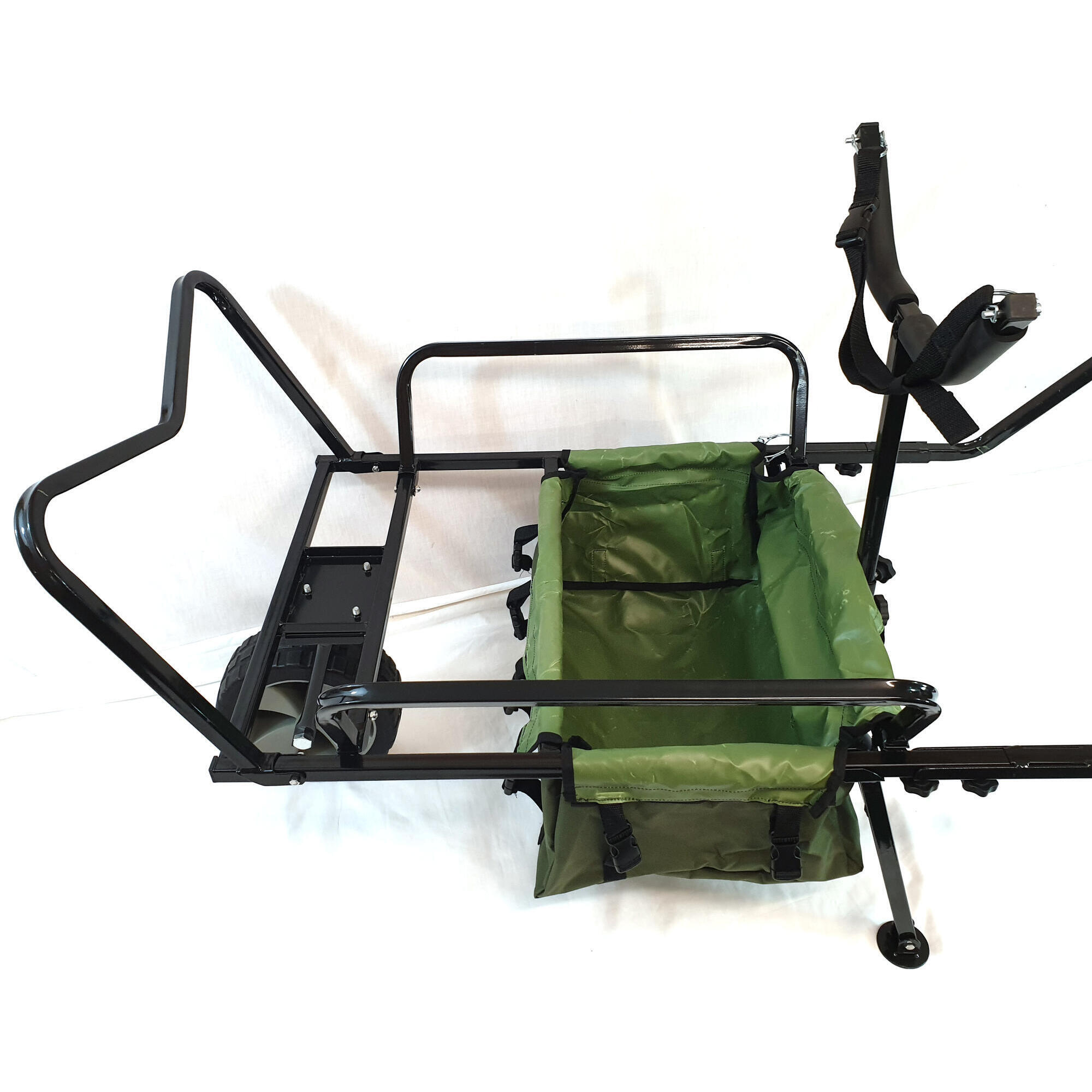 One wheel fishing camping barrow with Y Bar BISON Decathlon