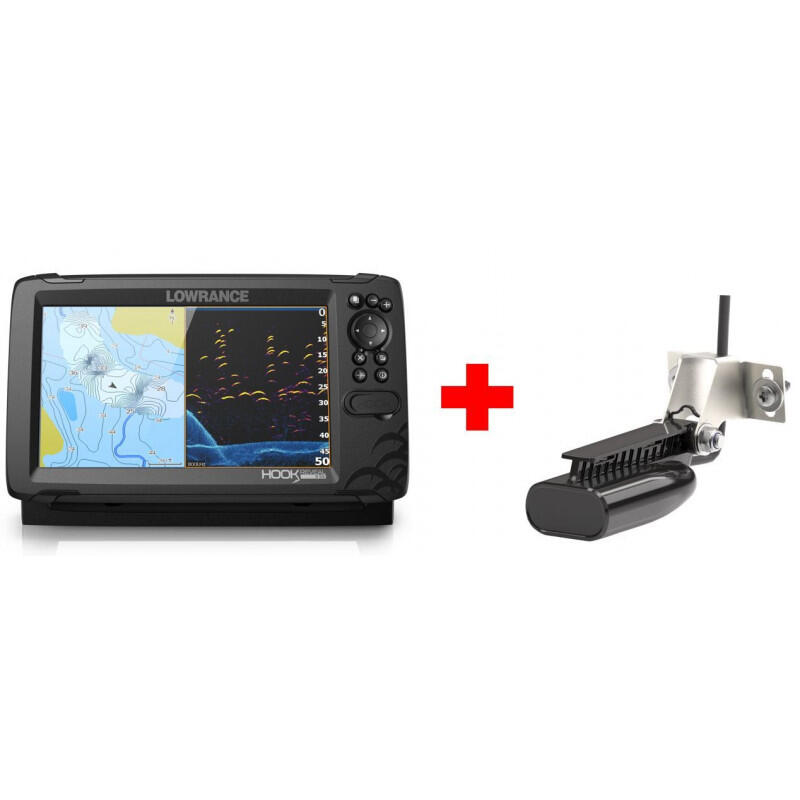 Ecoscandaglio GPS LOWRANCE HOOK REVEAL 9 + sonda di profondità TA HDI