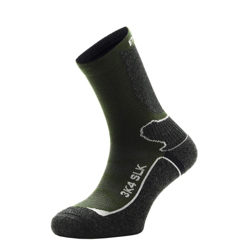 SLK-3K4 WANDERSOCKEN-MERINO/SEIDE-KNÖCHEL-UND ACHILLESSOCKEN-GRÜN