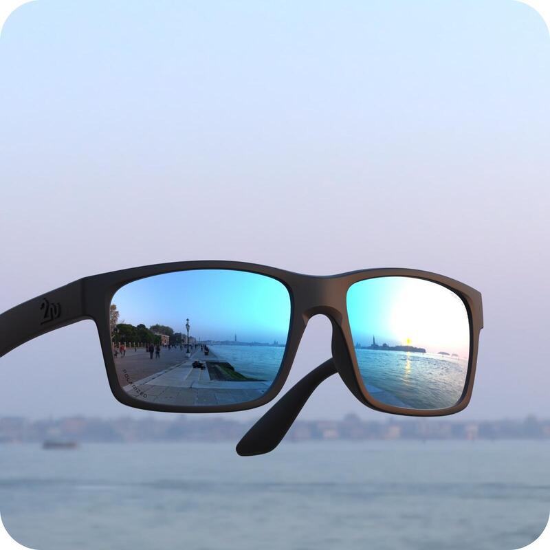 OVO™ 偏光鏡太陽眼鏡（黑色框架）- 天藍/黑色