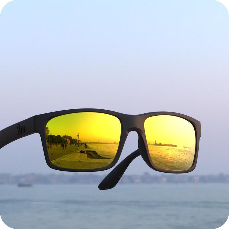 OVO™ 偏光鏡太陽眼鏡（黑色框架）- 金黃/黑色