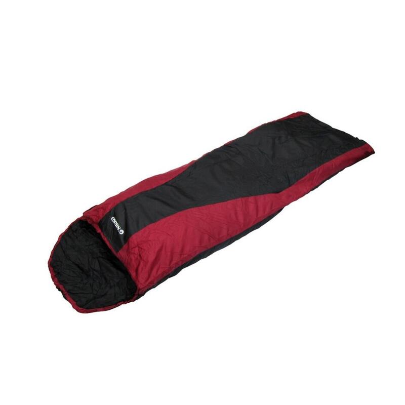 保溫彈性睡袋空心棉睡袋 - 190(L) x 74(W) + 頭罩 30(L) cm - 紅黑色
