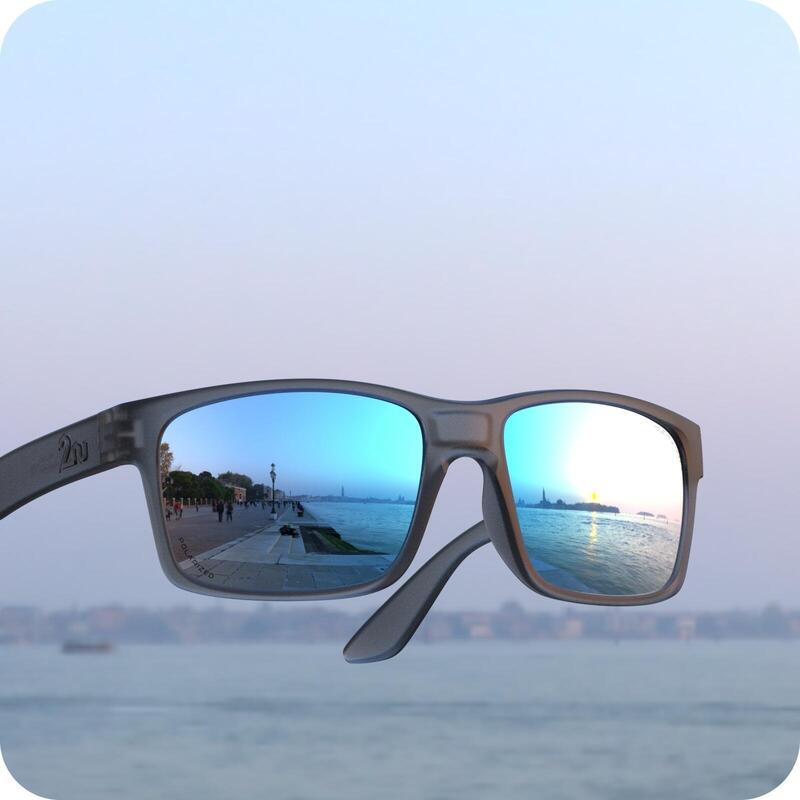 OVO™ Polarized Sunglasses (Frame in Grey) - Sky Blue/Grey