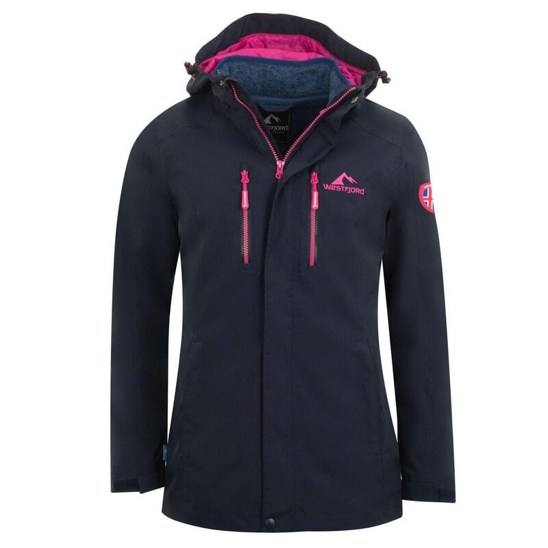 Veste fonctionnelle 3en1 pour femme Hverfjall Bleu marine / Magenta