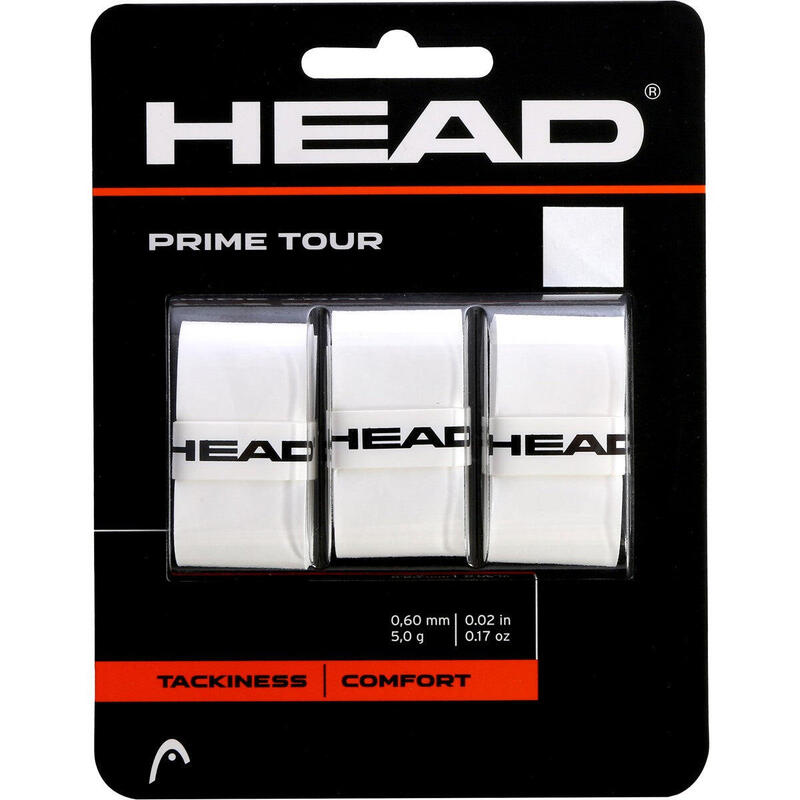 Pack de 3 surgrips HEAD Prime Tour blancs
