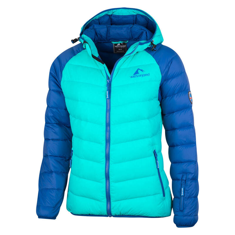 Damen Daunenjacke Snaefell Mitternachtsblau/Minze