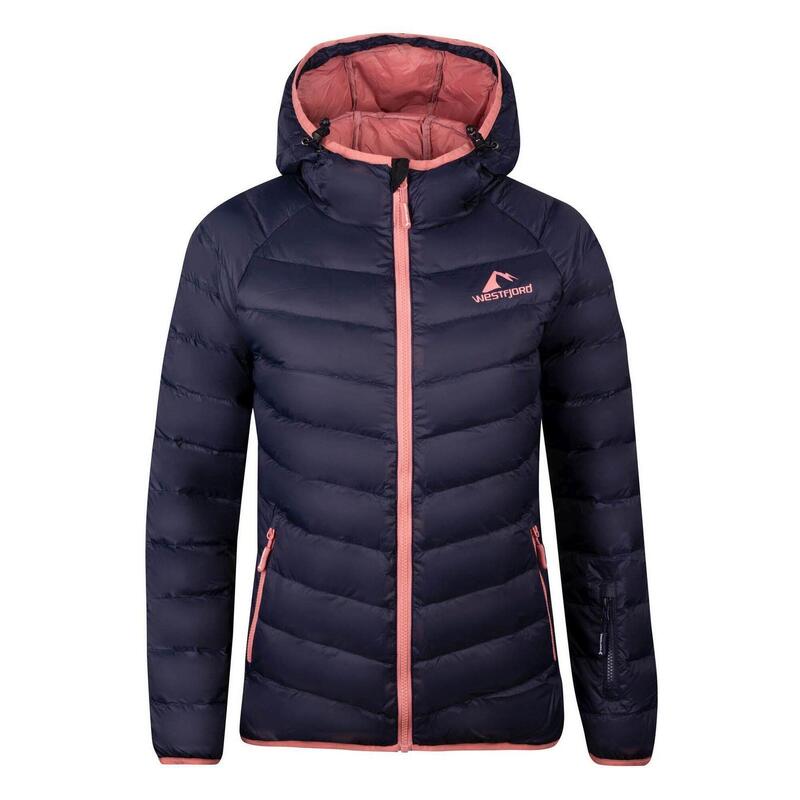 Damen Daunenjacke Snaefell Marineblau/Rosa