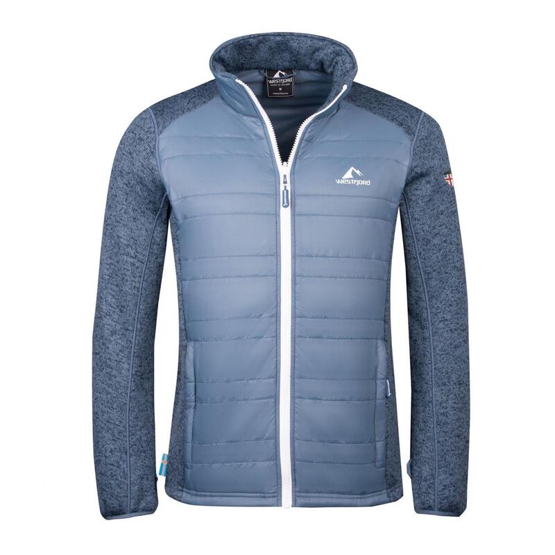 Herren Fleece Jacke Gullfoss Klippenblau/Weiß