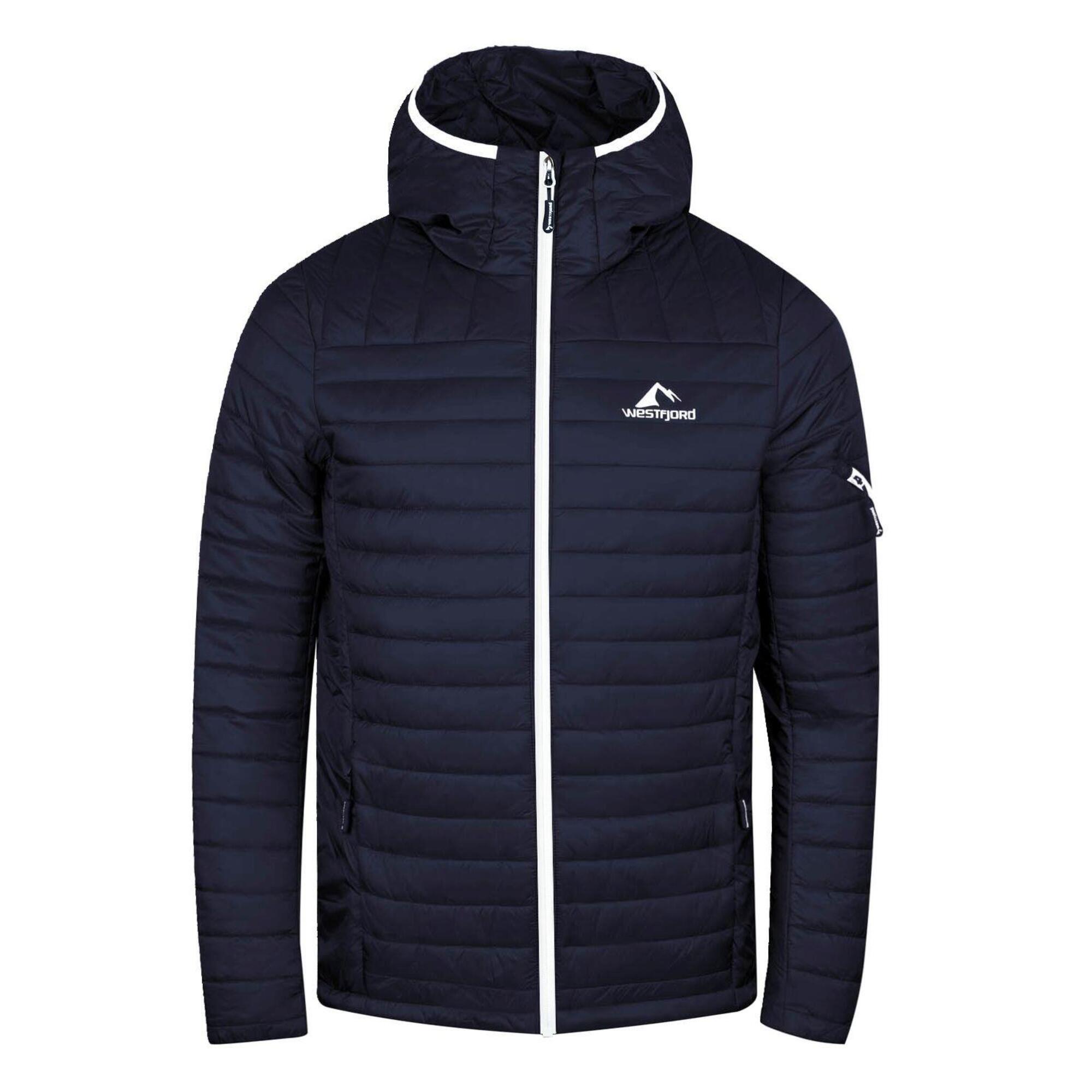 Hekla men's quilted jacket navy blue/white