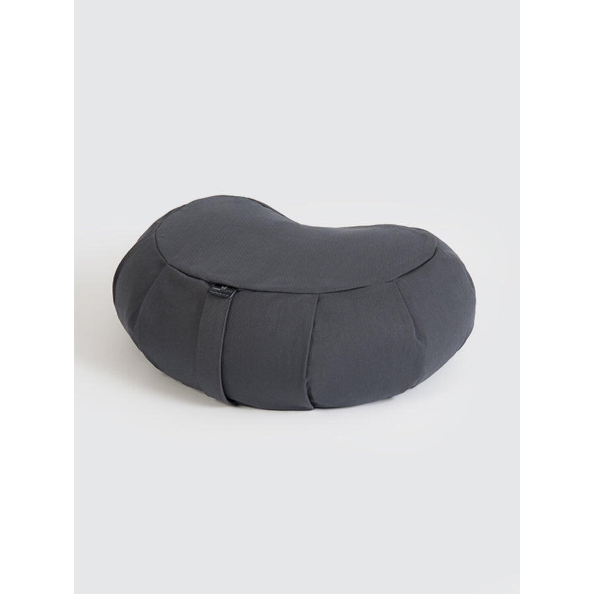 Yoga Studio EU Organic Buckwheat Zafu Crescent Cushion - Grey 1/3