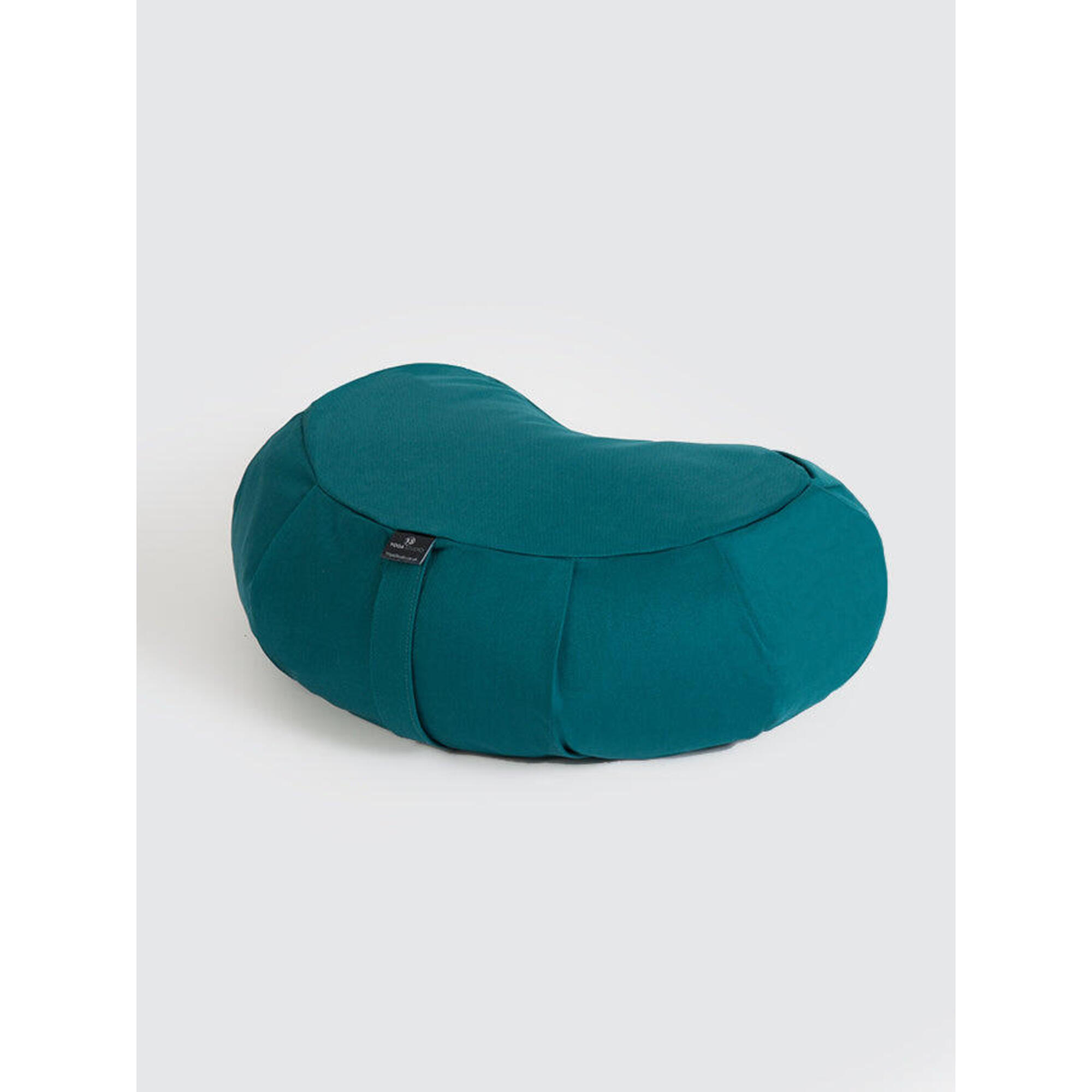 Yoga Studio EU Organic Buckwheat Zafu Crescent Cushion - Teal 1/3