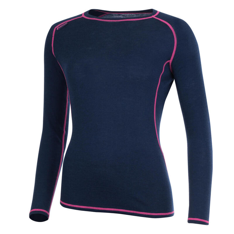 Damen Funktionsunterwäsche Set Merino Marineblau / Magenta