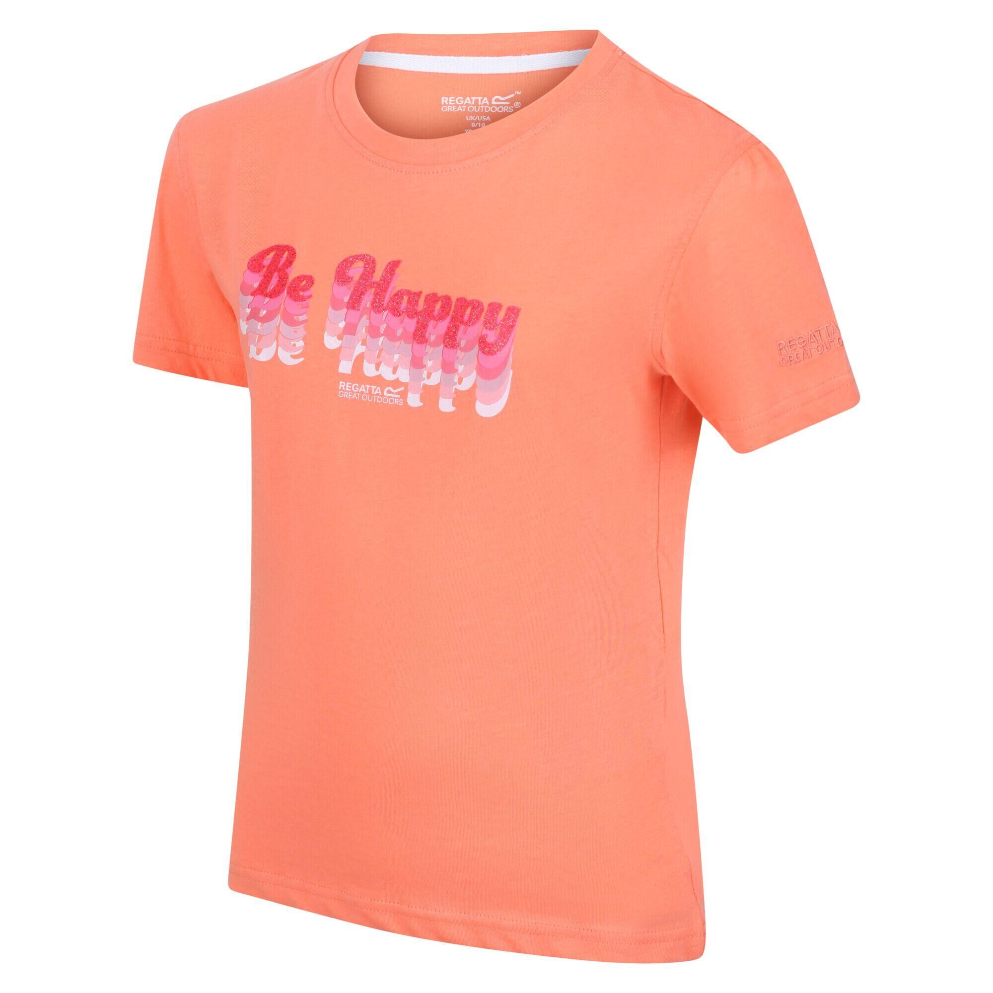 REGATTA Bosley V Kids Walking Short Sleeve T-Shirt - Pink Coral