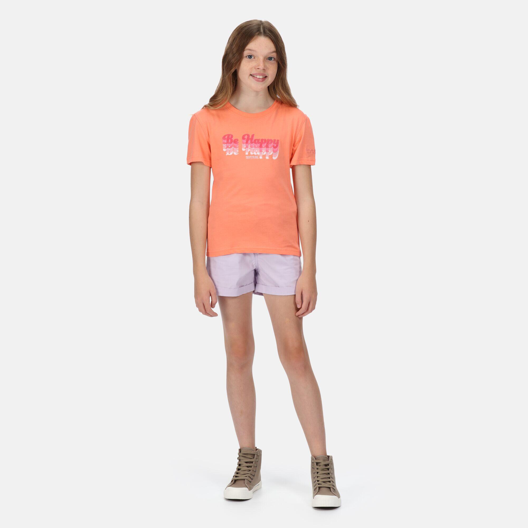 REGATTA Bosley V Kids Walking Short Sleeve T-Shirt - Pink Coral