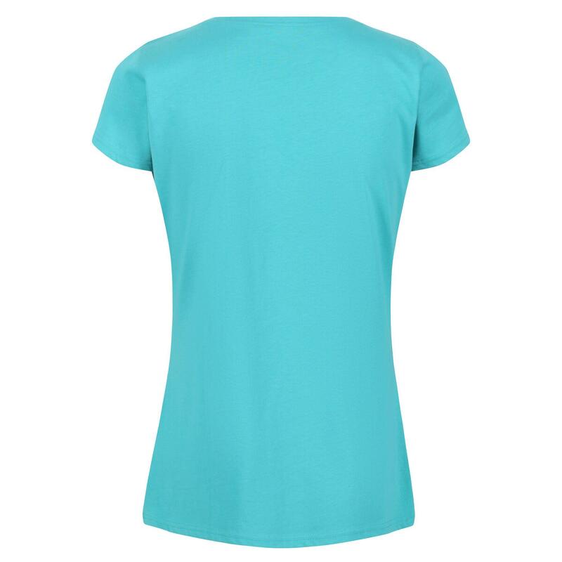 Camiseta Breezed II Flor para Mujer Turquesa