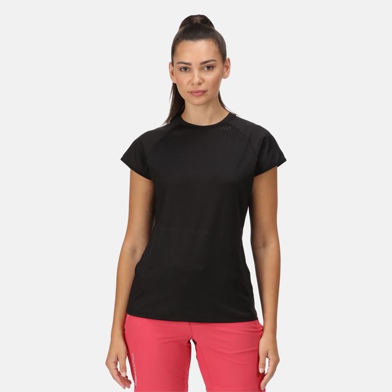 Luaza T-shirt Fitness pour femme - Noir