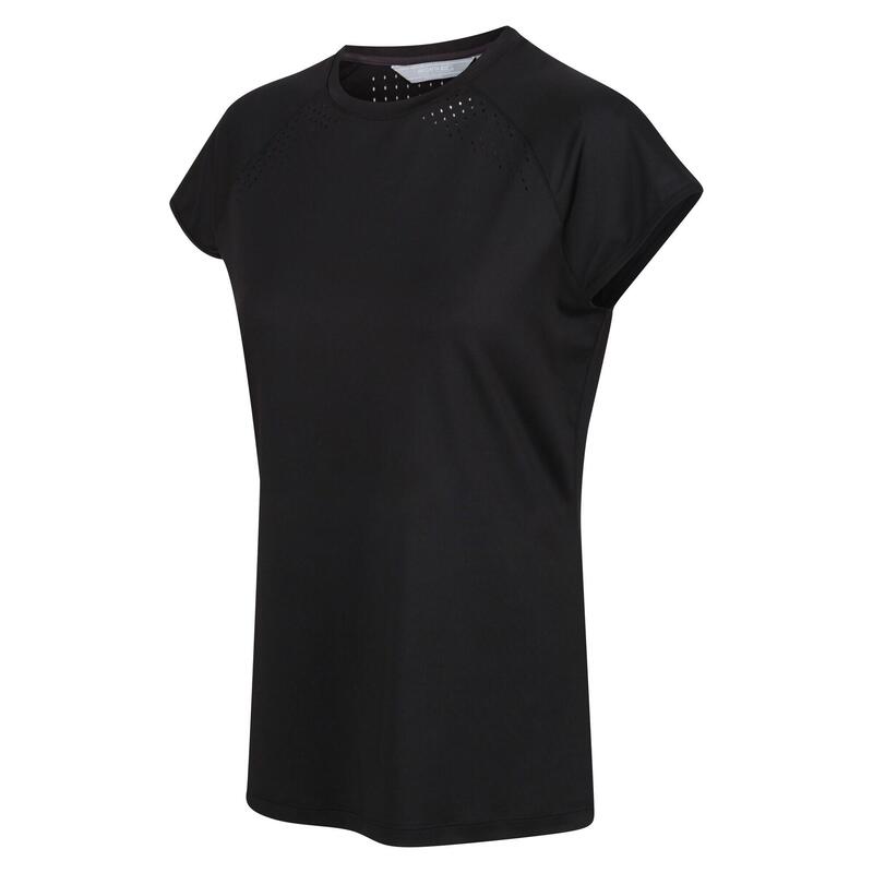 Luaza T-shirt Fitness pour femme - Noir