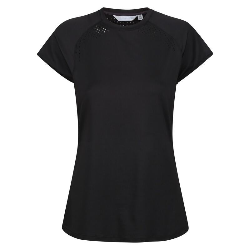 Luaza T-shirt Fitness pour femme - Noir