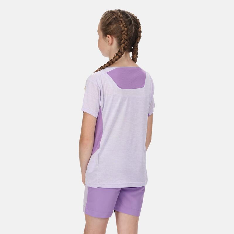 Takson III Kurzärmeliges Wandershirt für Kinder - Violett