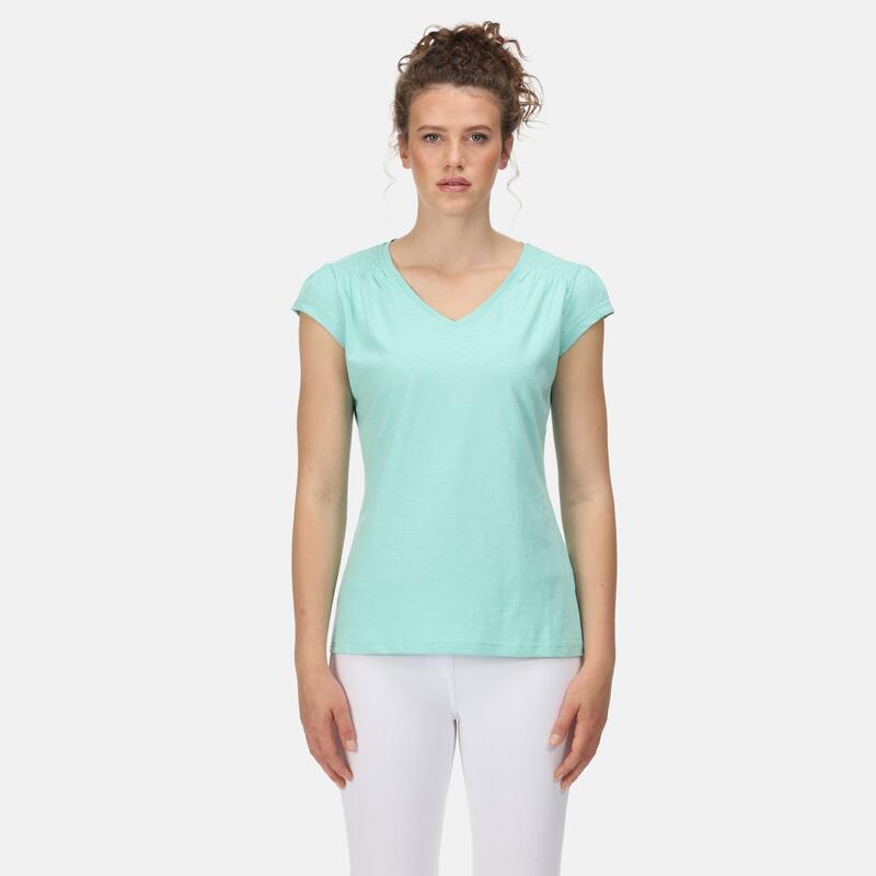 Francine Kurzärmeliges Fitnessshirt für Damen - Grün