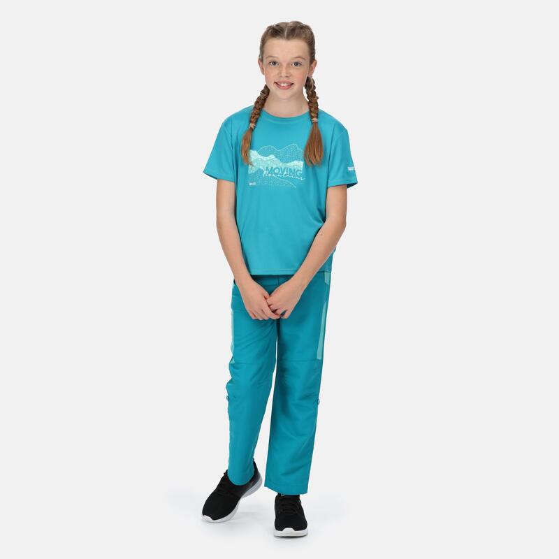 Alvarado VI wandel-T-shirt met korte mouwen voor kinderen - Middenturquoise
